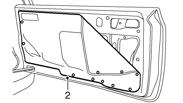 Water shedder - tail door – Remove tail door casing. See this section.