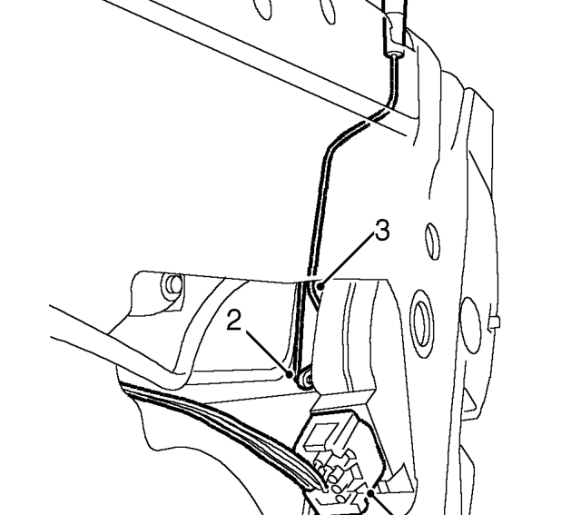 Latch - rear door – Remove rear door water shedder See this section.
