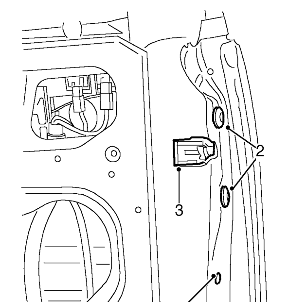 Latch - tail door – Remove tail door water shedder. See this section.