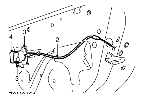 Door release - interior - rear door – Remove rear door water shedder. See this section.