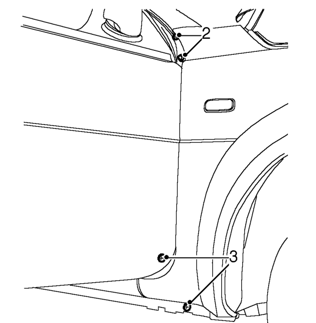 Wing - front – Remove lower sill finisher. See this section.
