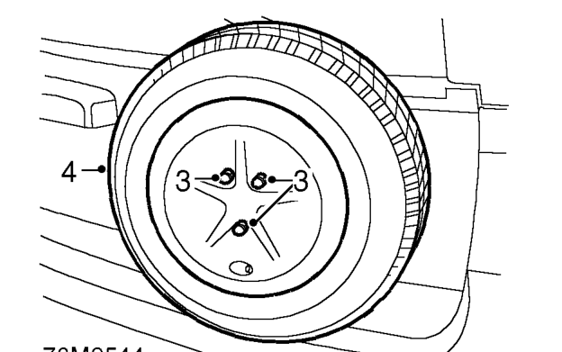 Mounting bracket - spare wheel – Disconnect multiplug and remove lamp.