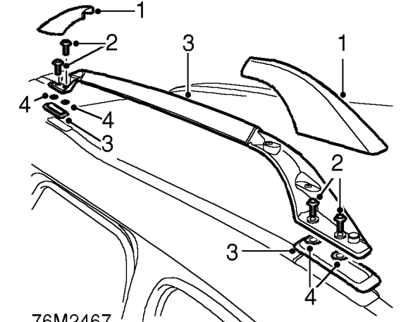 Side rail - roof rack - 5 door – Service repair no - 76.11.30