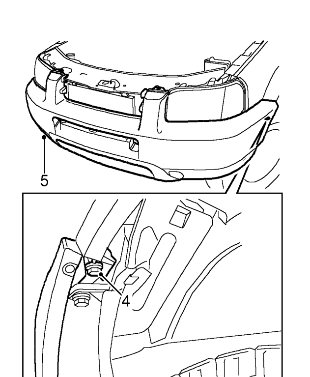 Bumper valance - front – Remove 3 scrivets from bumper valance.
