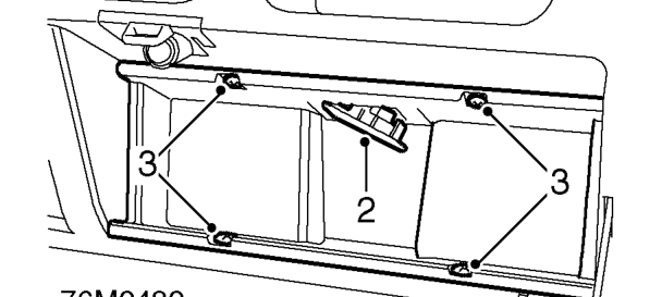 Glove box – Remove glove box mat.
