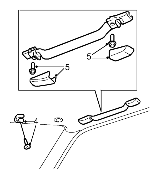 Headlining - 5 door – Remove both sun visors. See this section.