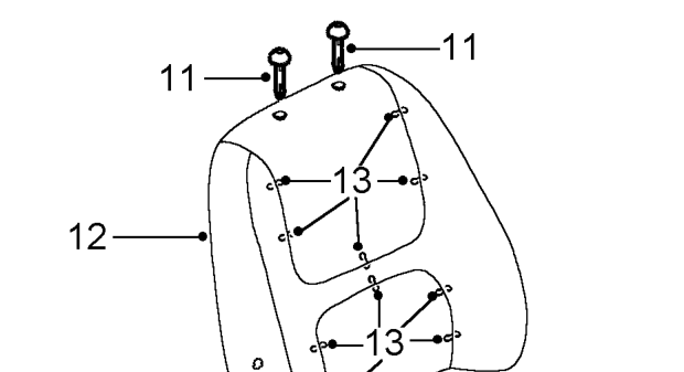 Squab cover - front seat – Drill out 2 pop rivet from squab frame.