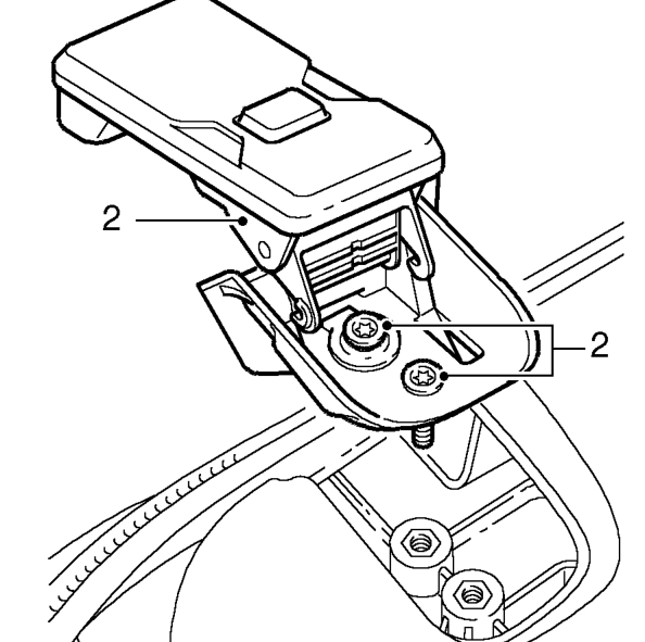 Catch and retainer - hard-back - front – Remove hard-back. See Owner’s Handbook.