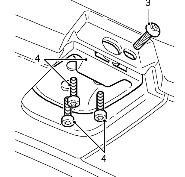 Catch and retainer - hard-back - front – Remove 2 Torx screws securing catch, slide catch from position and remove catch.