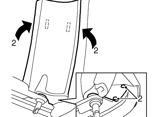 Catch and retainer - hard-back - rear – Remove hard-back or soft-back. See Owner’s Handbook.