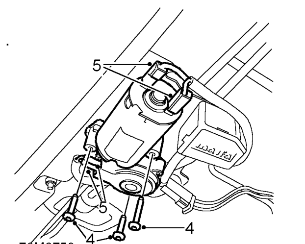 Motor - sun roof – Carefully lower front of headlining to access motor.