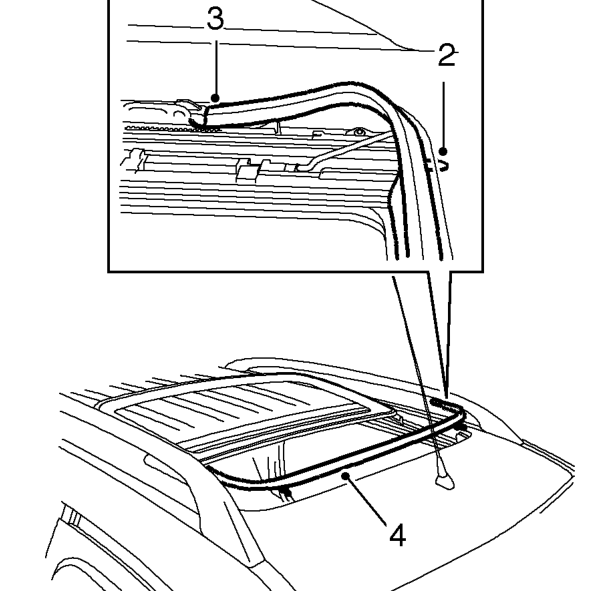 Wind deflector - sun roof - 5 door – Open sun roof.