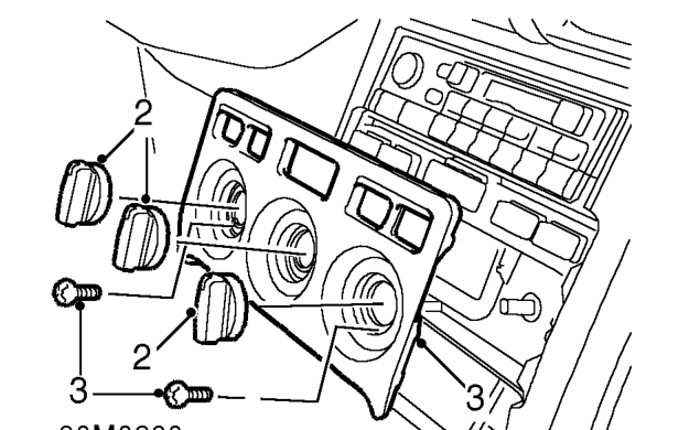 Switch - recirculation control – Remove radio. See ELECTRICAL, Repairs.
