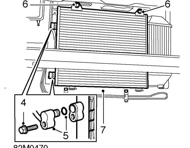 Condenser – Remove front bumper. See BODY, Exterior fittings.