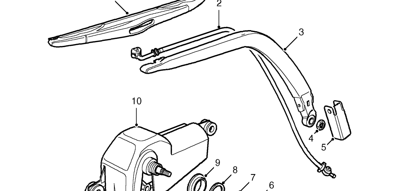 Rear screen wiper components