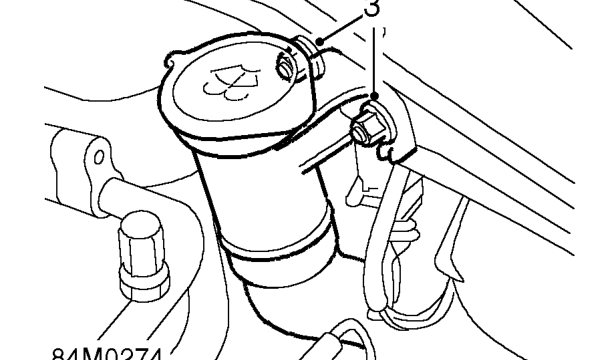 Reservoir - windscreen washer – Position container to collect any fluid loss.