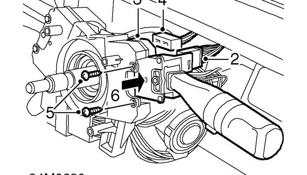 Switch - windscreen washer and wiper – Remove rotary coupler. See RESTRAINT SYSTEMS, Repairs.