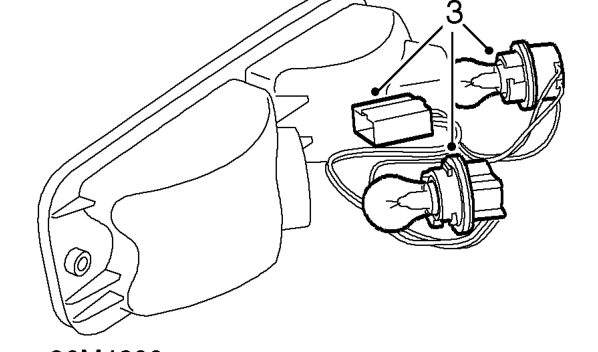 Lamp - tail – Release lamp, disconnect multiplug and remove lamp.