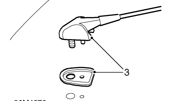Aerial - 5 door – Remove nut securing coaxial cable to aerial base.