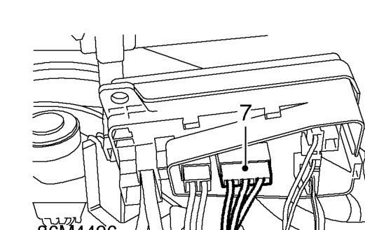 Harness - engine - ’k’ series – Remove 2 screws and release harness leads from fuse box.
