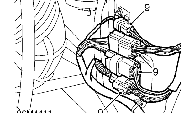 Harness - engine - ’k’ series – Disconnect earth lead multiplug.