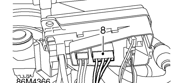 Remove 2 screws and release harness leads from fuse box.
