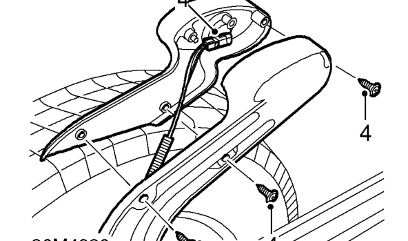 Harness - tail door – Remove 3 nuts and remove spare wheel.