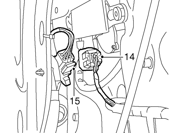 Disconnect 2 multiplugs from door lock.