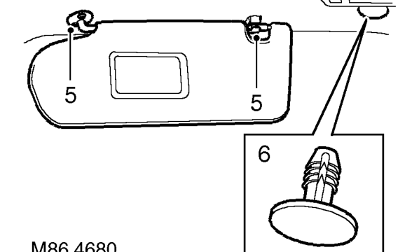 Sensor - volumetric - alarm system - 5 door – Remove LH front and rear grab handles. See BODY, Interior trim components.