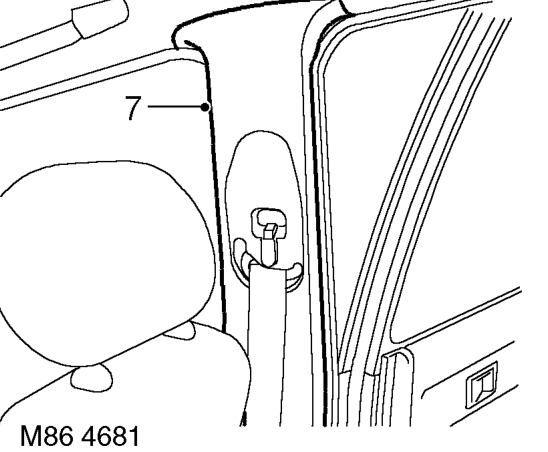Sensor - volumetric - alarm system - 5 door – Remove trim stud from centre of headlining.