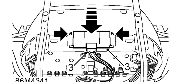 Receiver - alarm system – Remove 4 screws and remove instrument panel upper cover.