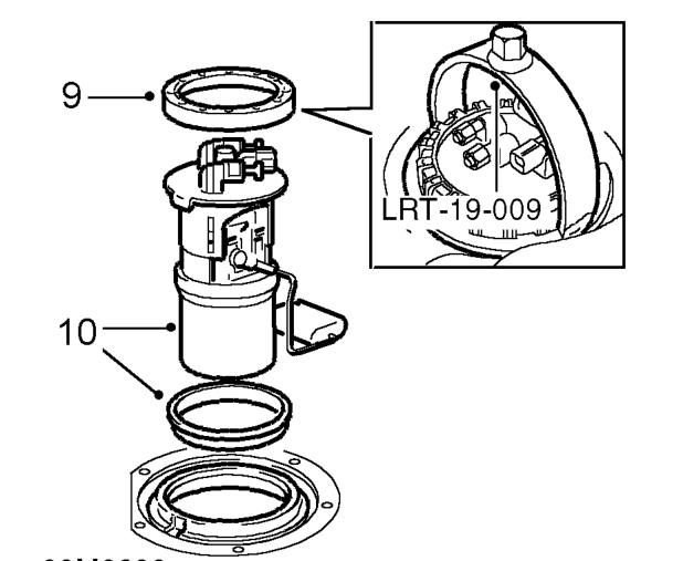 Tank unit assembly - diesel – Disconnect fuel hoses from tank unit.