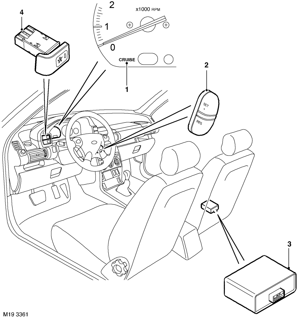 Cruise control component location – DESCRIPTION AND OPERATION