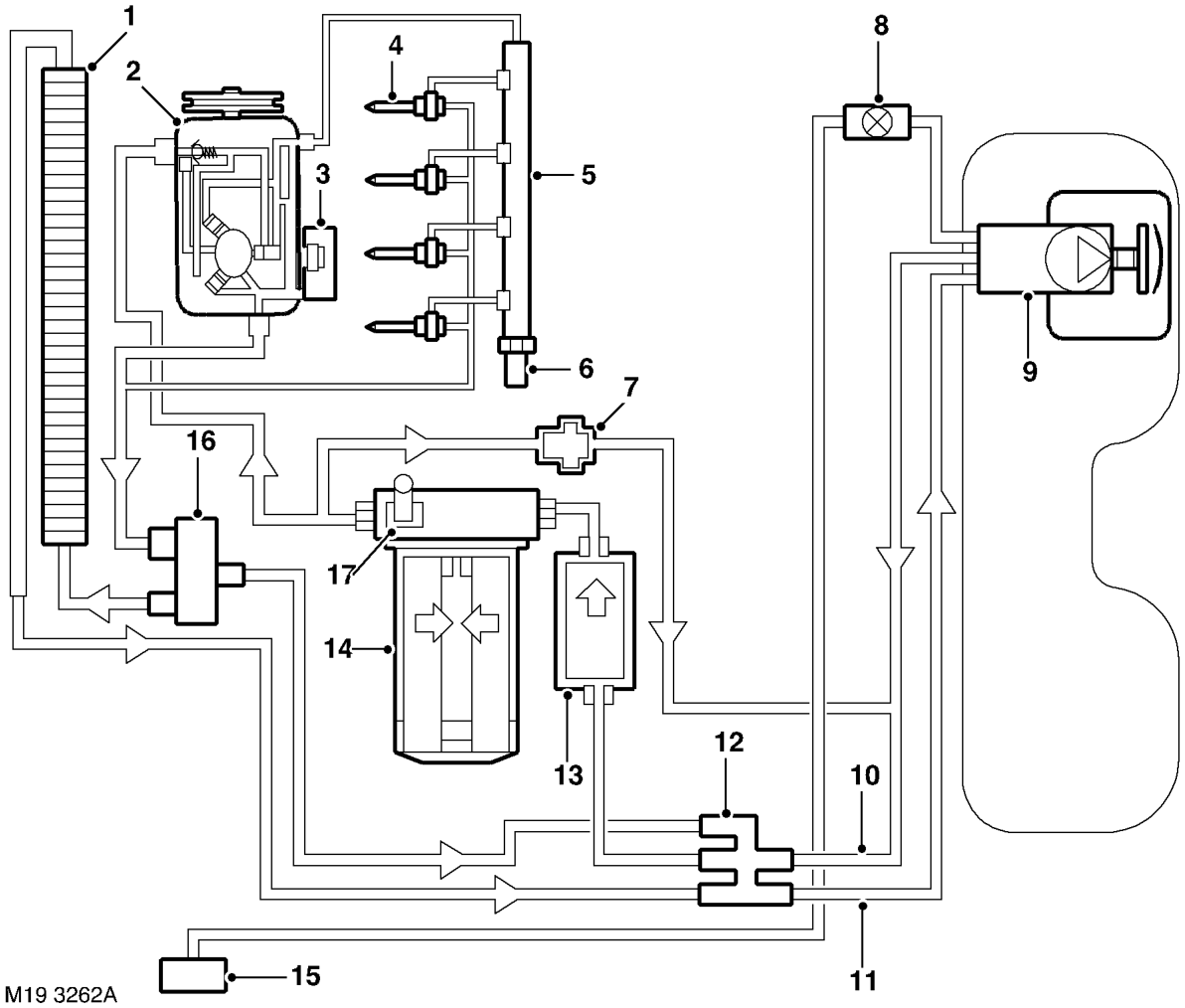 Fuel delivery system schematic diagram