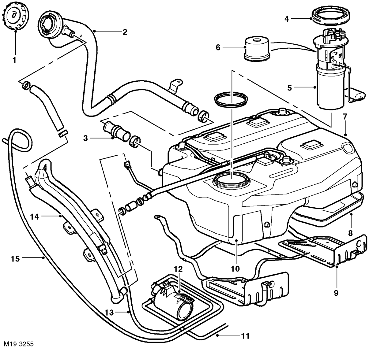 Fuel tank – The major components of the fuel delivery system comprise a fuel tank, a fuel pump, a fuel
