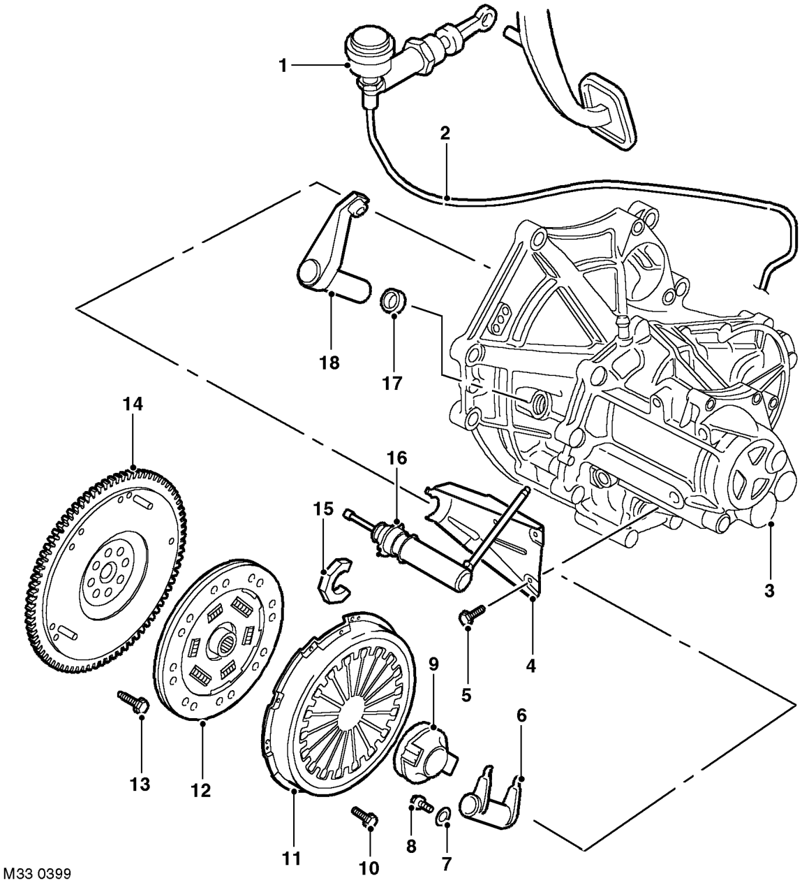 Clutch components – k1.8 engines – CLUTCHDESCRIPTION AND OPERATION