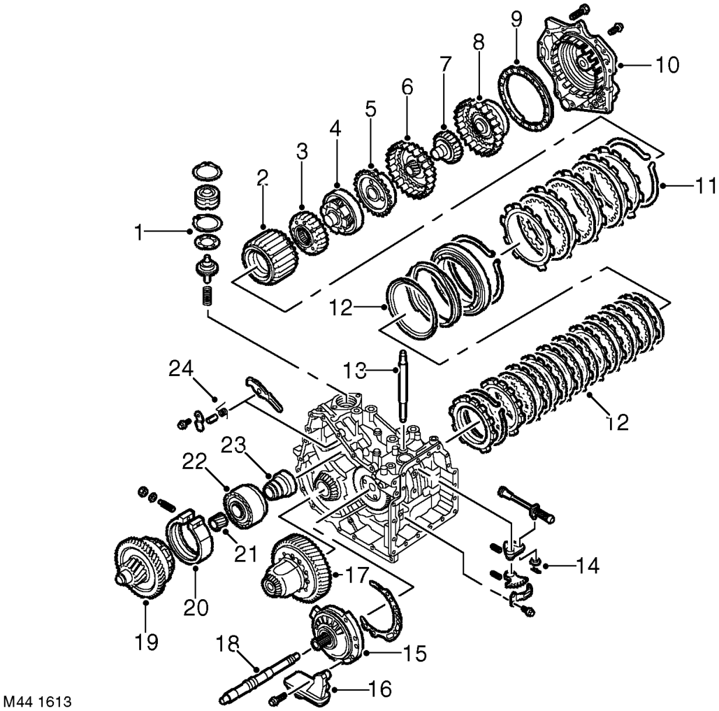 Jatco automatic gearbox - exploded view
