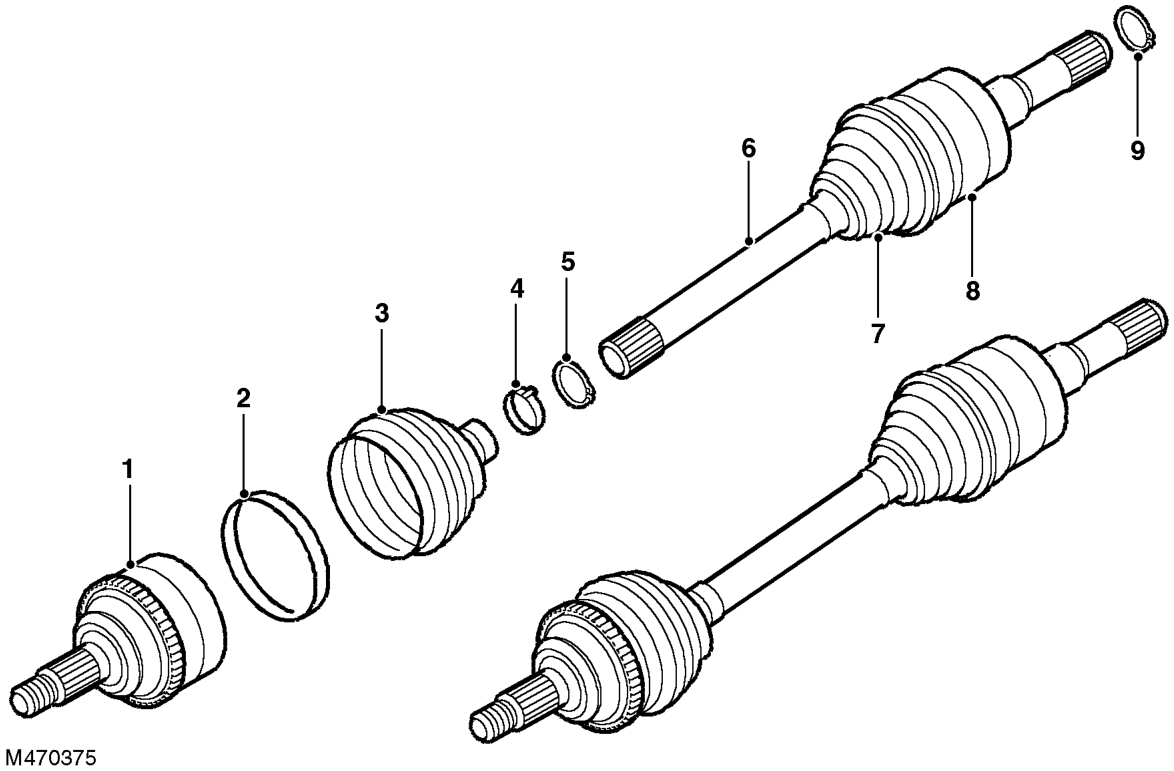 Front drive shaft components