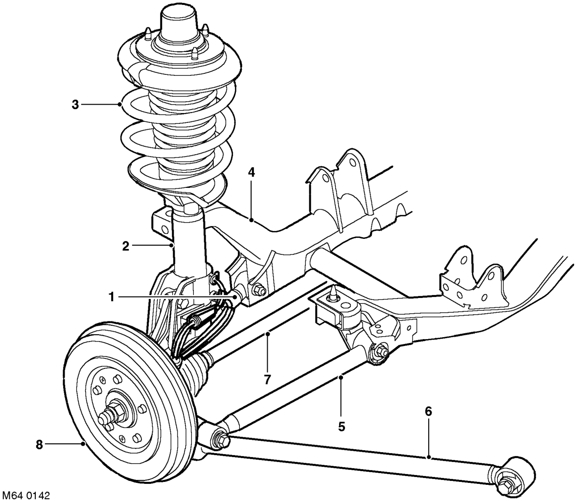 Rear suspension component location – REAR SUSPENSIONDESCRIPTION AND OPERATION