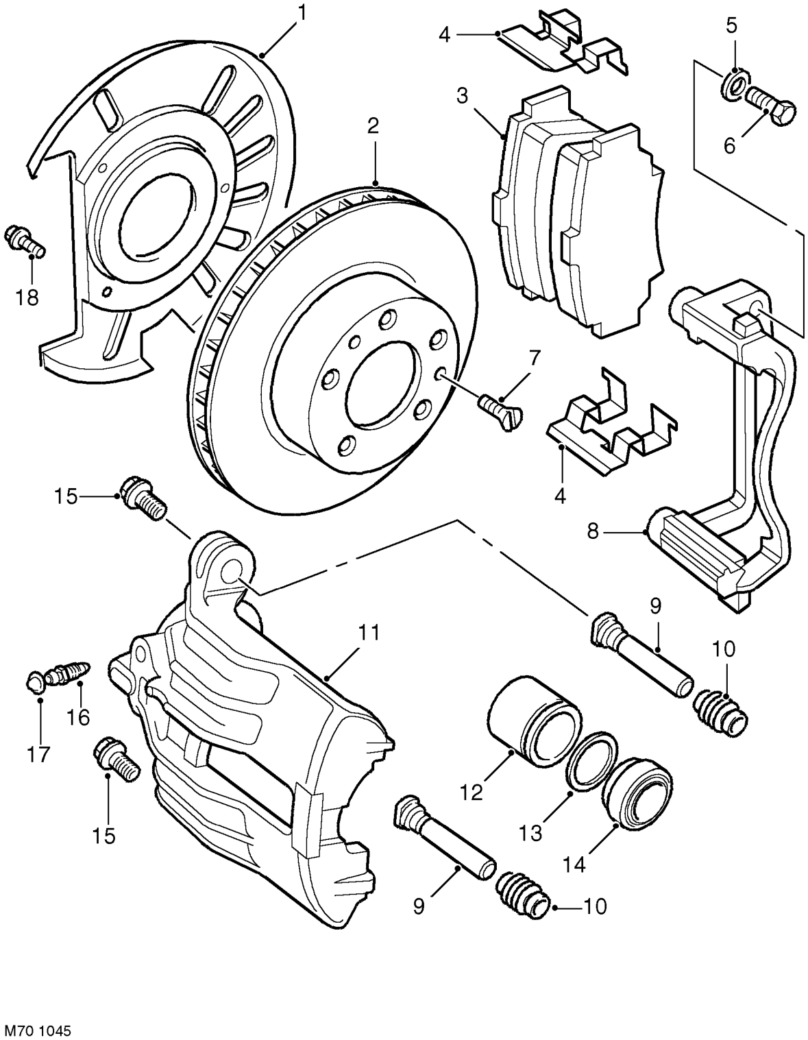 Front brake components
