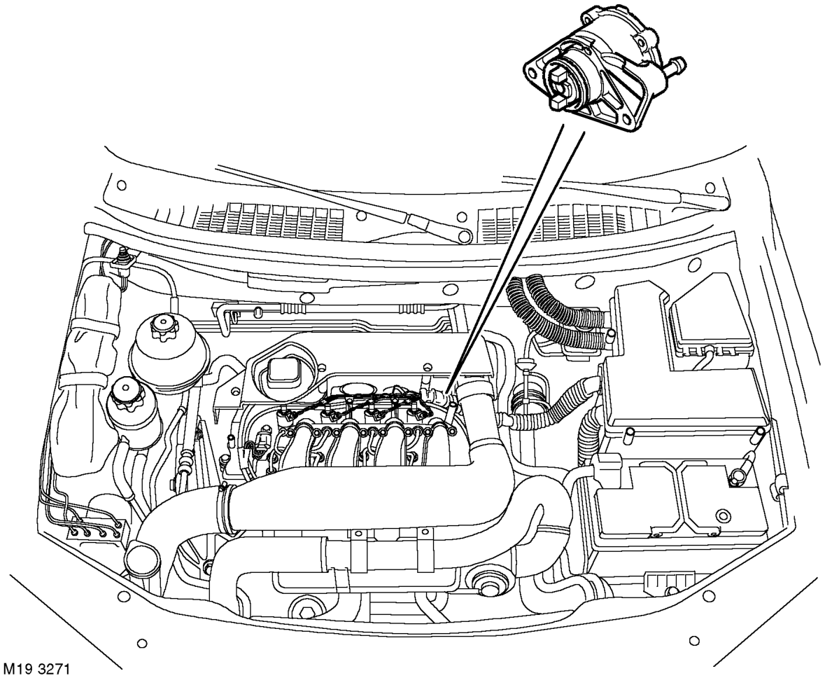 Vacuum pump location – As the diesel engine air inlet system does not produce sufficient depression to operate th