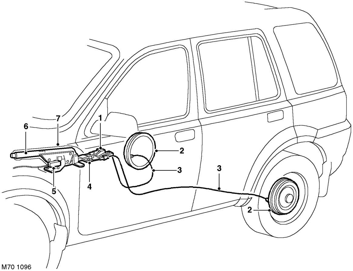Handbrake component layout – DESCRIPTION AND OPERATION