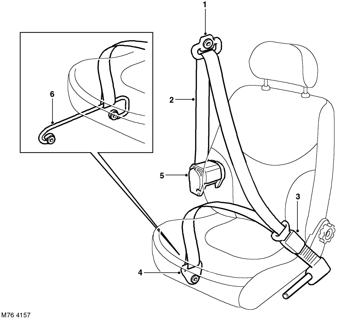 Front seat belt components – DESCRIPTION AND OPERATION