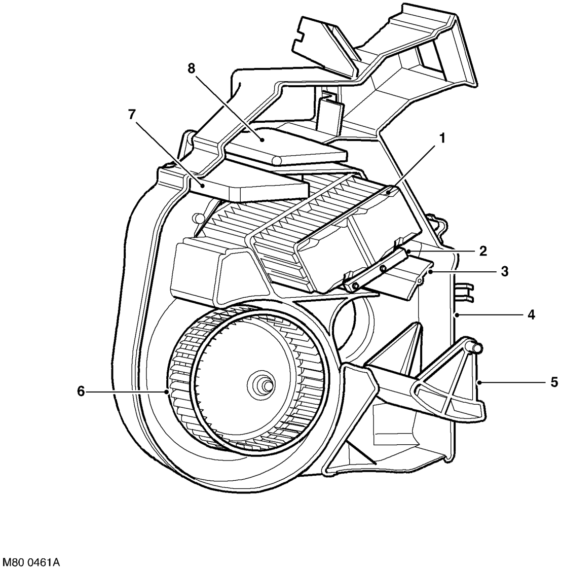 Interior view of heater assembly
