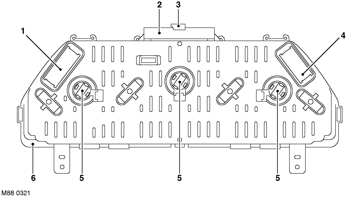 Instrument pack component layout - rear view