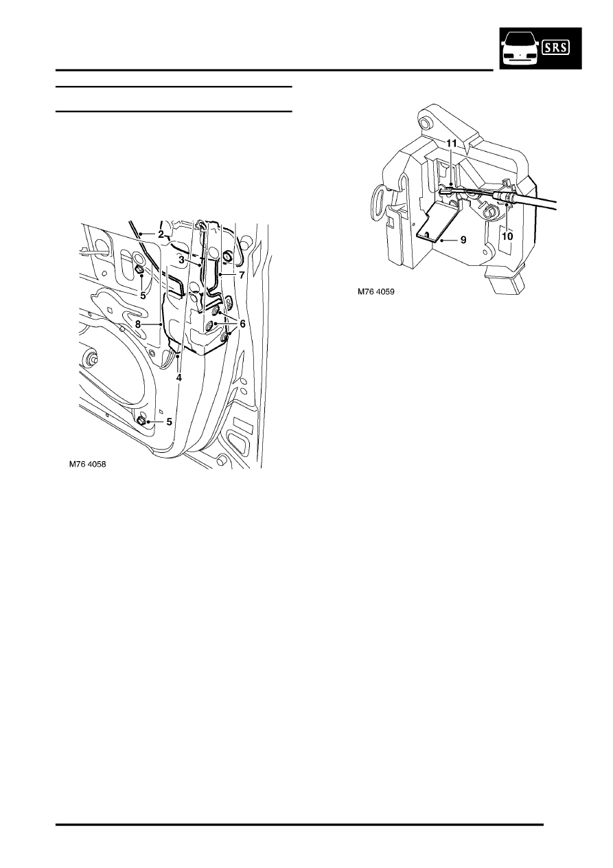 Land Rover Workshop Manuals Freelander Service Procedures Doors Repairs Latch Front Door 5 Door