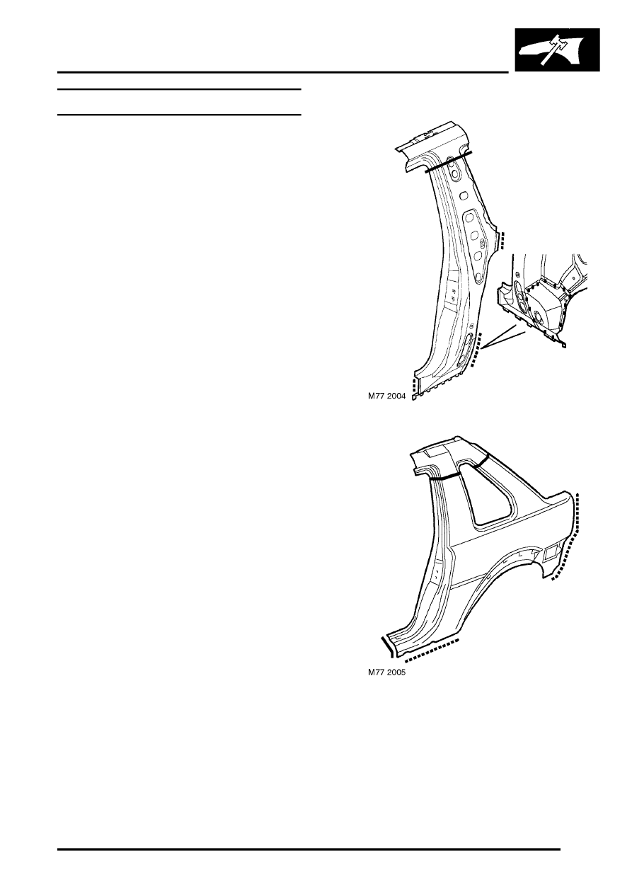 PANEL REPAIRS > REPAIRS > 'B/C' post reinforcement - 3 door