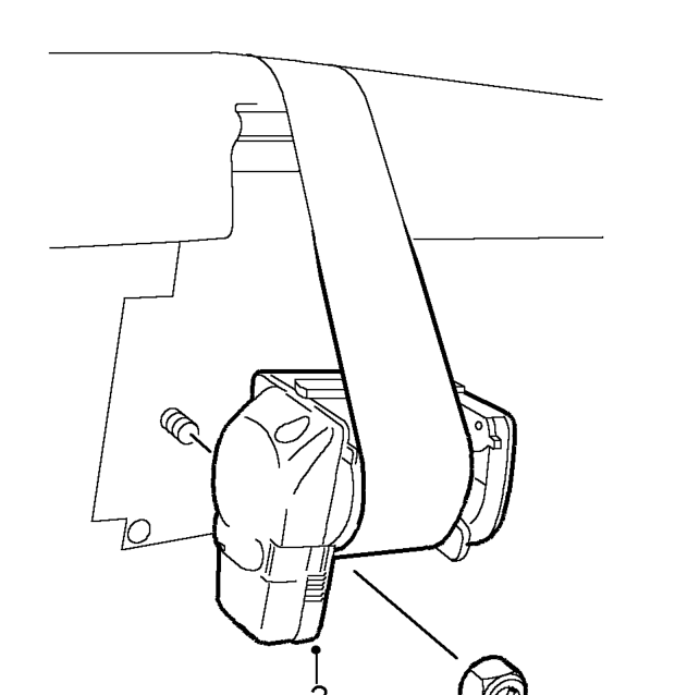 Seat belt - centre - rear - 5 door – Remove 2 screws and remove seat belt reel cover.