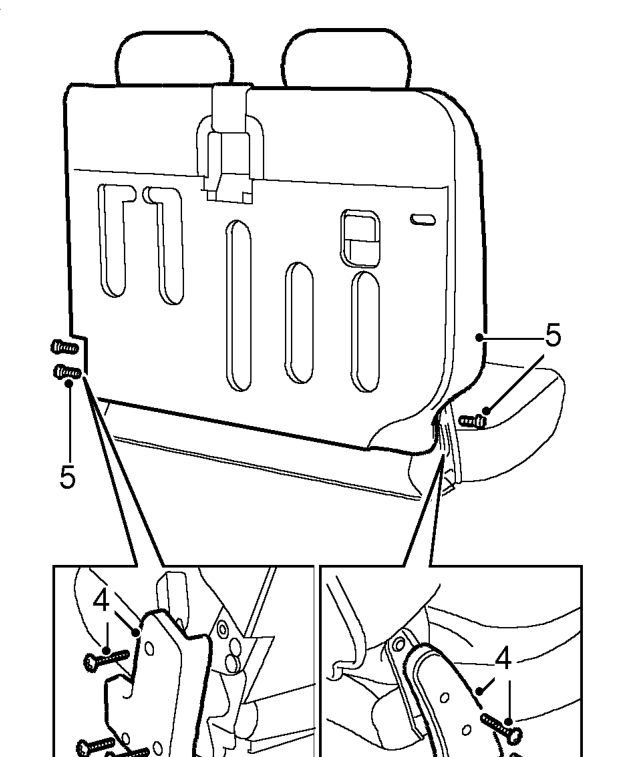 Seat belt - centre - rear - 5 door – Remove nut and release seat belt reel.