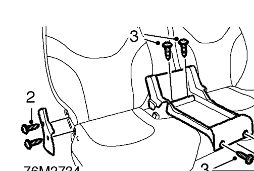 Seat belt buckle - rear - 3 door – Remove rear seat. See BODY, Seats and seat belts.
